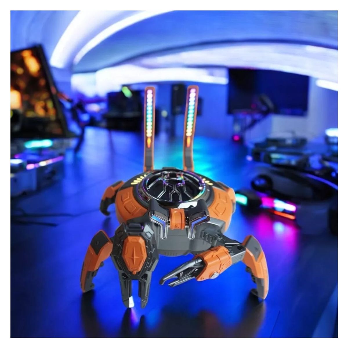 ENJOY - Parlante Bluetooth Cangrejo Nave Espacial Mecánico Naranja