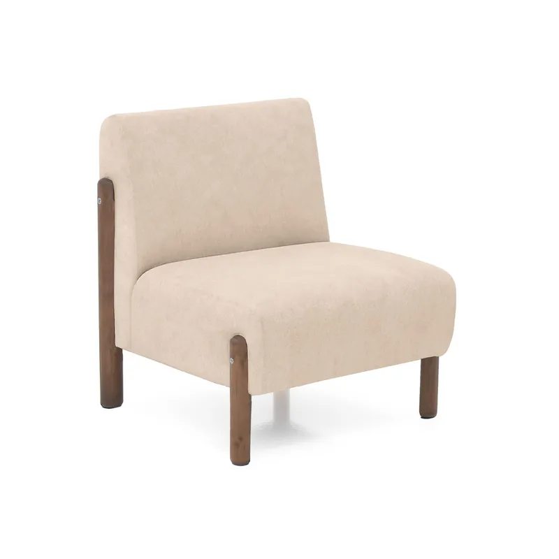 VENECIA - Poltrona Dubi 63x73x73 Tela Beige Caoba