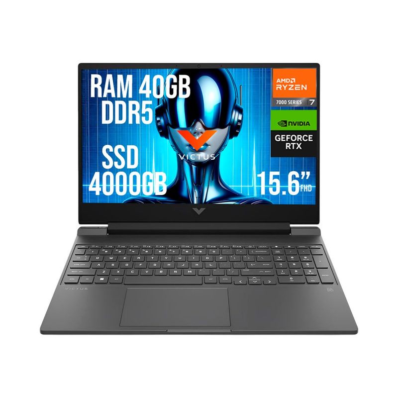 HP - HP VICTUS AMD RYZEN 7 7445HS RTX 4050 6GB SSD 4TB RAM 40GB LED 15,6" FHD 144Hz