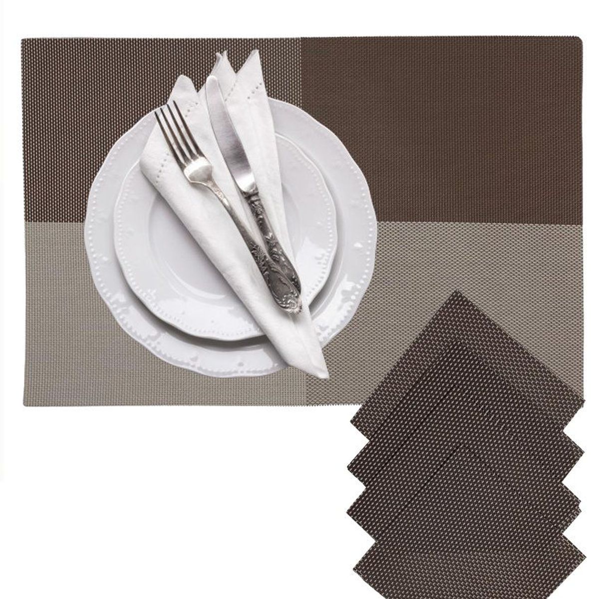 MULTIPLACE COLOMBIA - Individuales para comedor set por 6 puestos con 6 portavasos