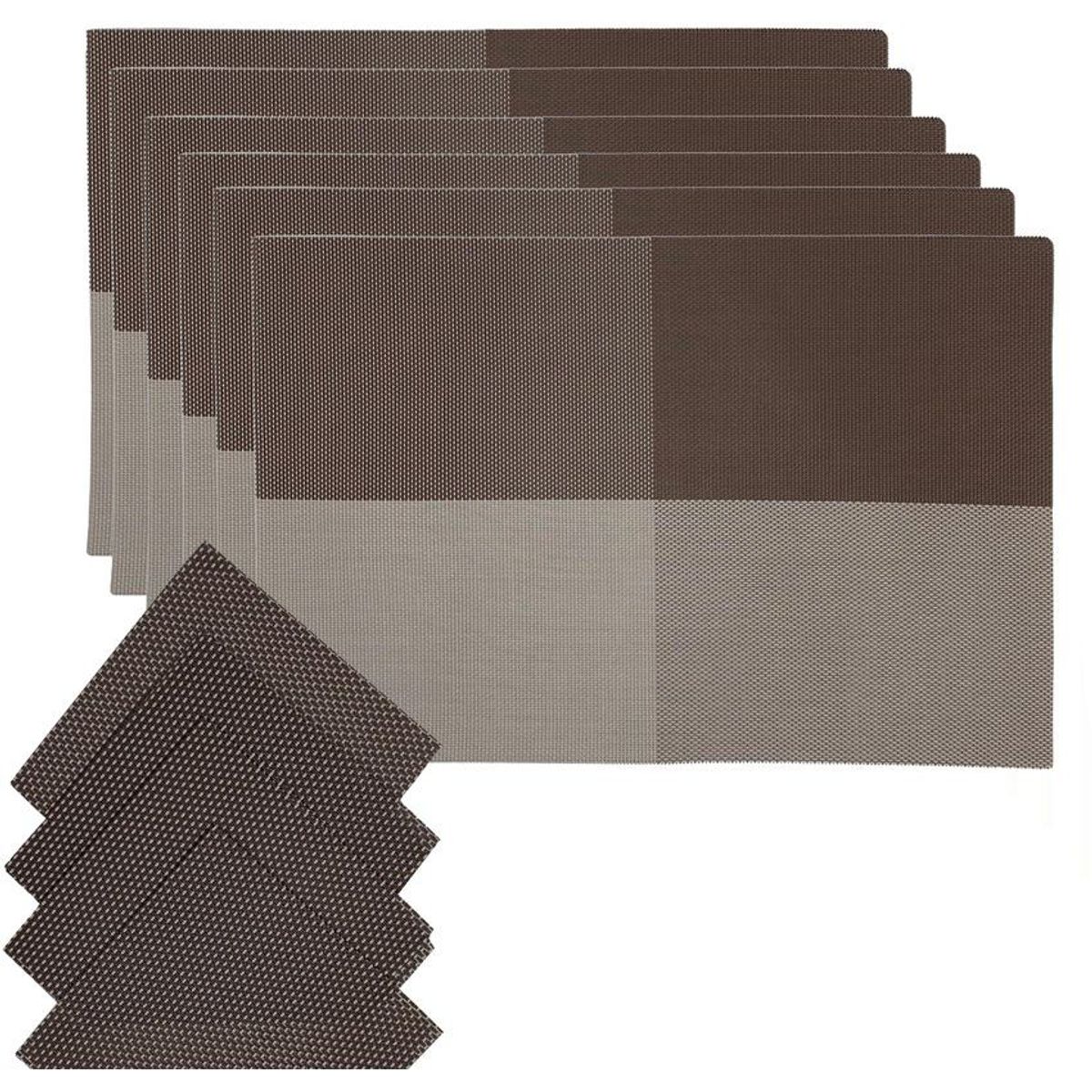 MULTIPLACE COLOMBIA - Individuales para comedor set por 6 puestos con 6 portavasos