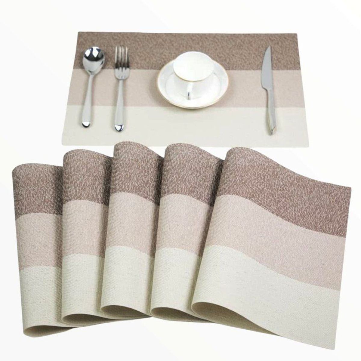 MULTIPLACE COLOMBIA - Individuales para comedor beige - importados alta calidad 6 puestos-
