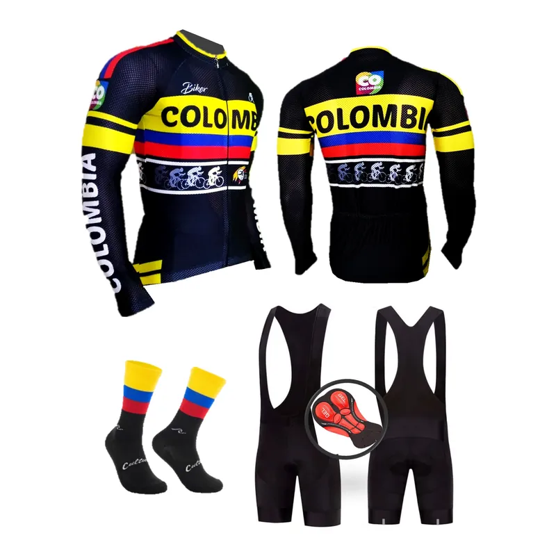 GENERICO - Uniforme Ciclismo Jersey Pantaloneta Medias Badana GEL20D Colombia Neg
