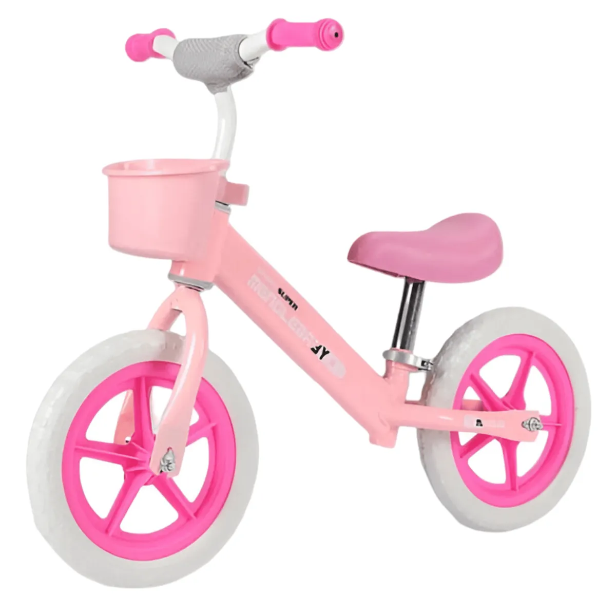 GENERICO - Bicicleta de equilibrio RIN 12 para niños de 1 a 4 años con canasta ROSADA