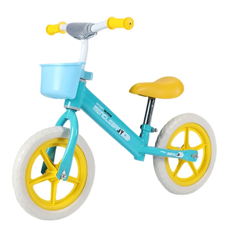 GENERICO - Bicicleta de equilibrio RIN 12 para niños de 1 a 4 años con canasta AZUL