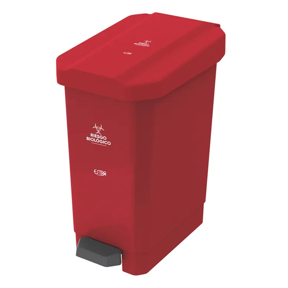 ESTRA - Papelera Pedal 22L Riesgo Biológico EstraBins 4-1040721 -Rojo