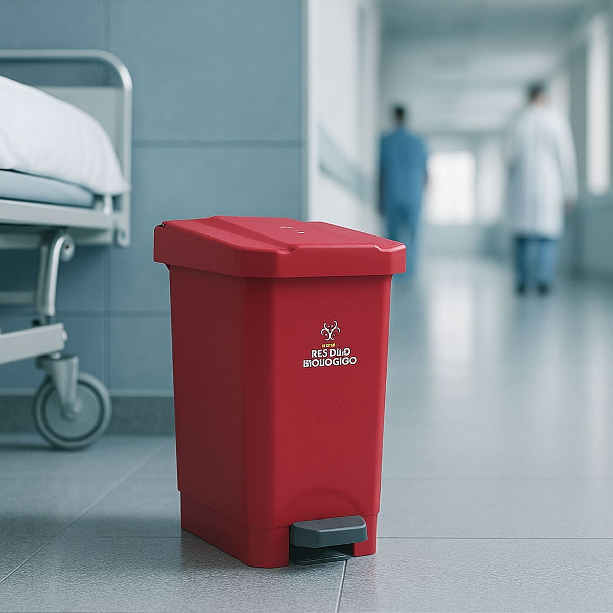 ESTRA - Papelera Pedal 22L Riesgo Biológico EstraBins 4-1040721 -Rojo