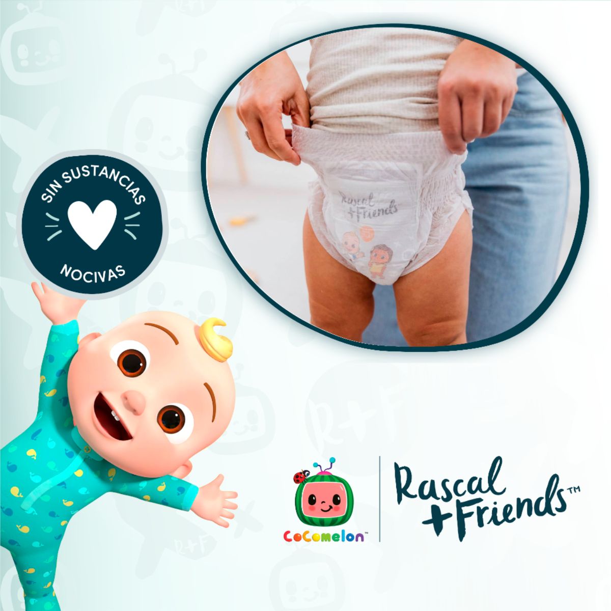 MINISTRY OF RASCALS - Pañales Rascal Cocomelon Panty T-4 Bebé de 7 a 12 kg