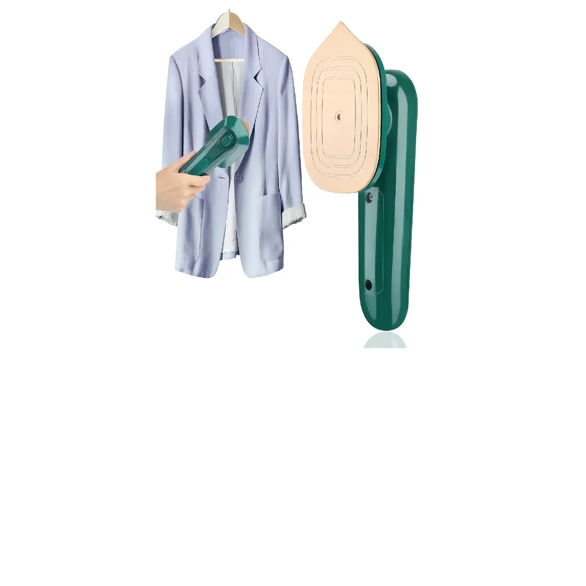 SKY - Plancha Para Ropa Mini Viajera Portátil Con Agua Y En Seco Color Verde