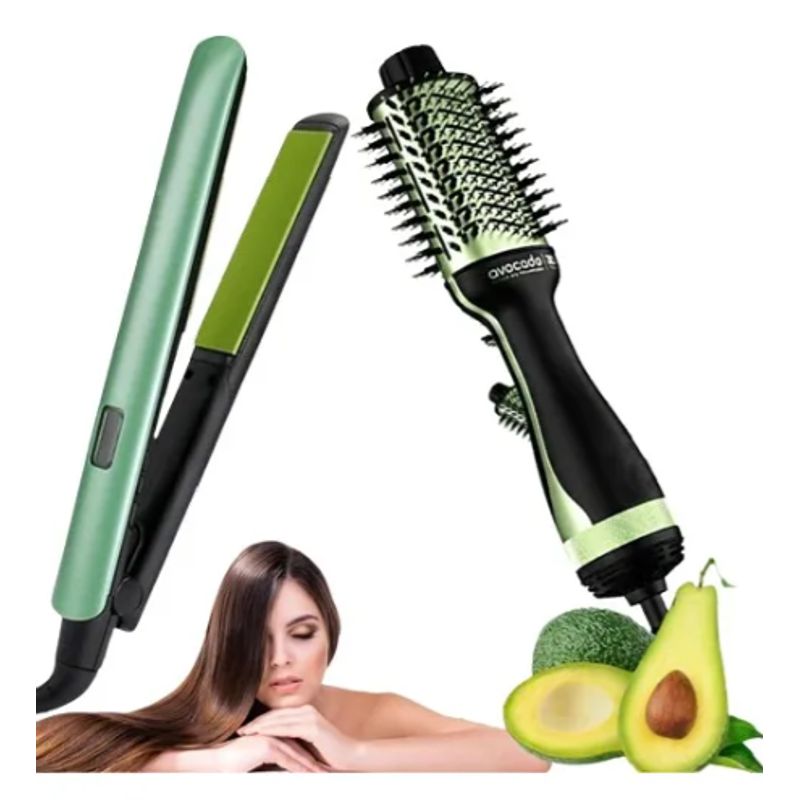 GENERICO - Combo Aguacate Cepillo Secador + Plancha