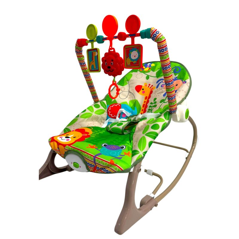 KIDSHOP - Silla Mecedora Para Bebes Con Toldillo 68171 Selva Verde