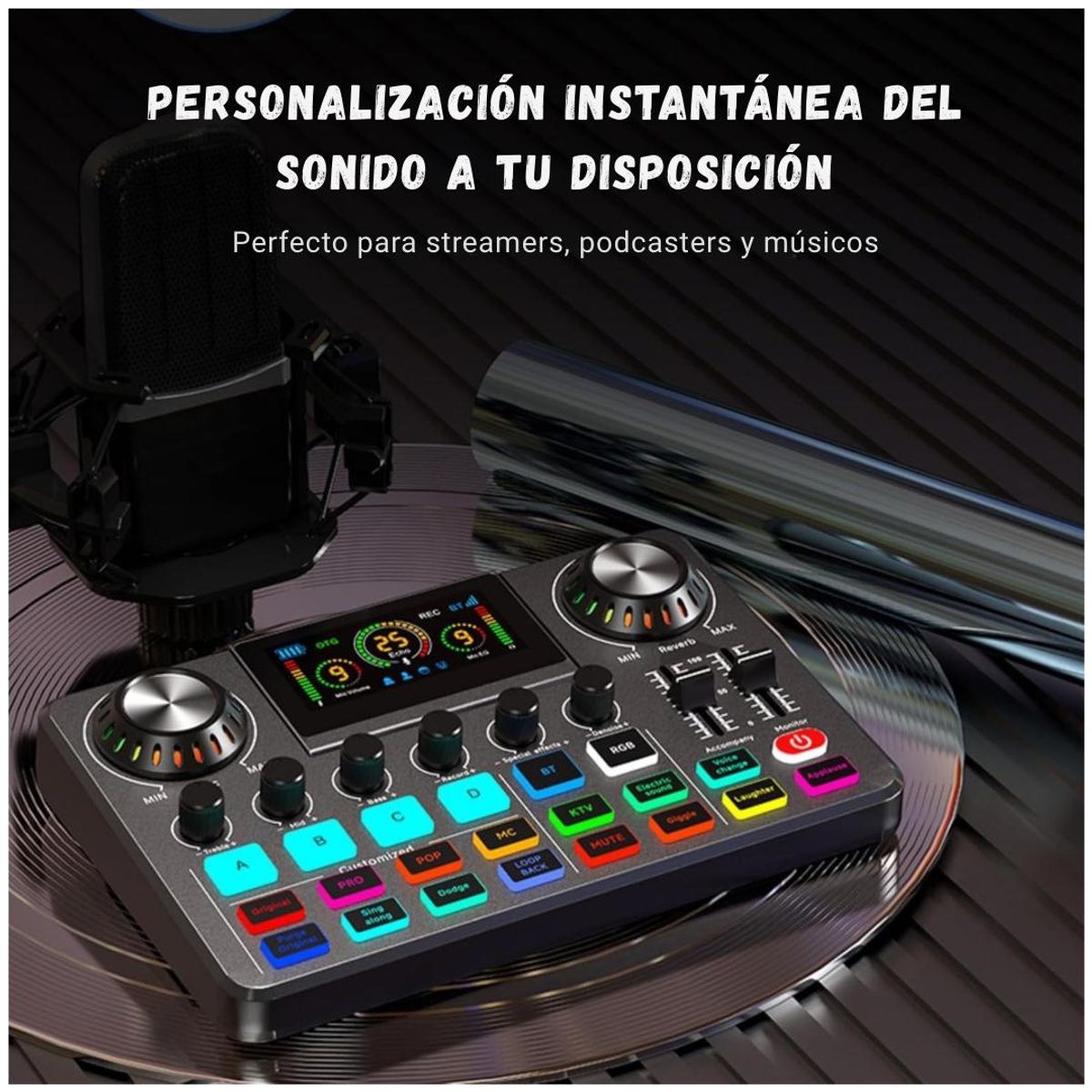 AMERICAN GENERICS - Mezclador Tarjeta De Sonido Profesional Usb Bluetooth F668