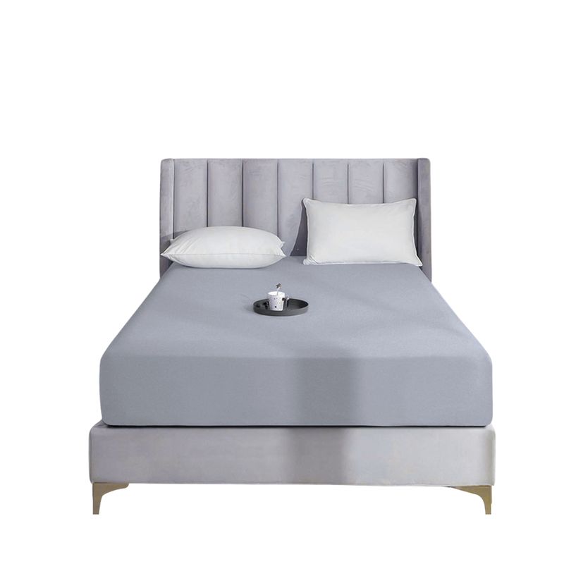 GENERICO - Sabana ajustable y 2 fundas cama queen gris 35 cms