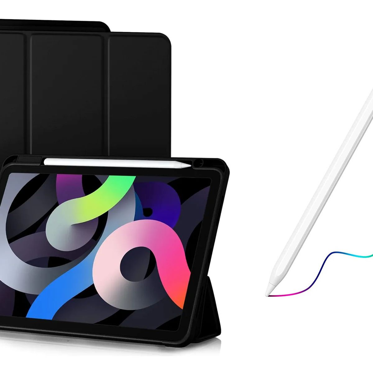 GENERICO - Funda Estuche Smart Case Protector Para iPad 11 A16 + Lapiz negro
