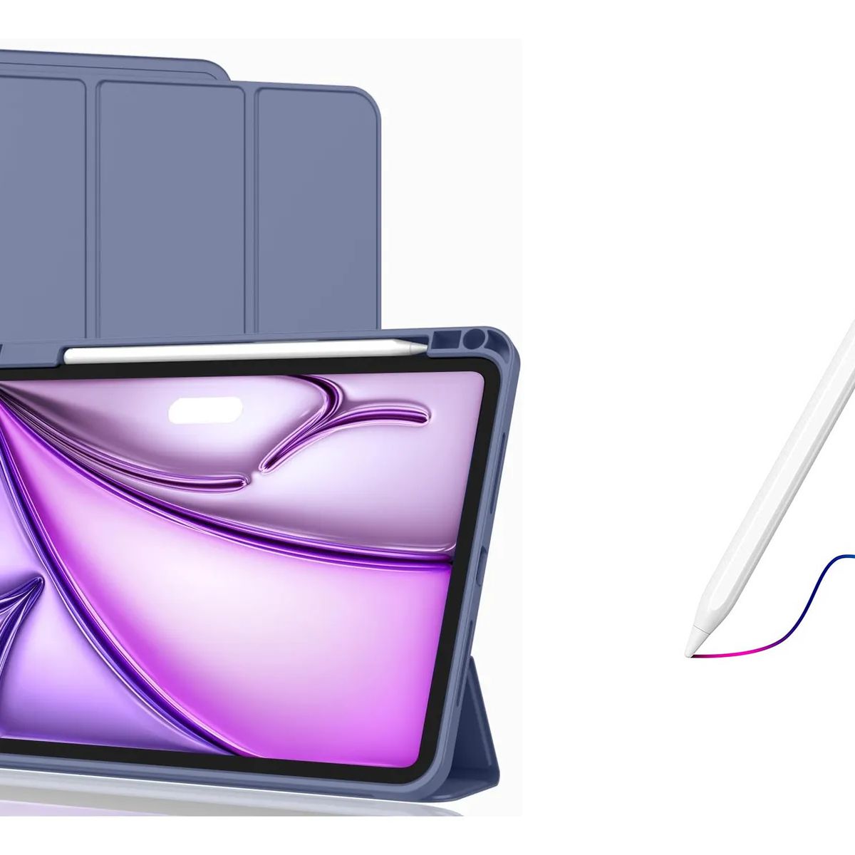 GENERICO - Funda Estuche Smart Case Protector Para iPad 11 A16 + Lapiz lavanda