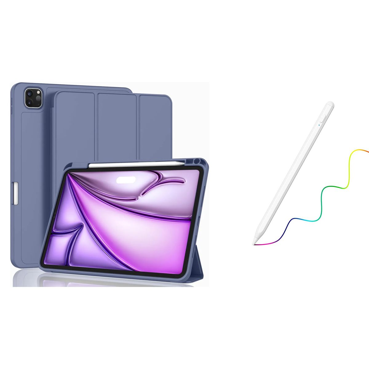 GENERICO - Funda Estuche Smart Case Protector Para iPad 11 A16 + Lapiz lavanda