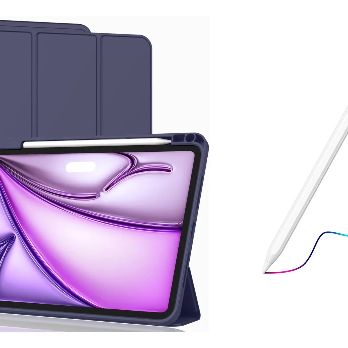 GENERICO - Funda Estuche Smart Case Protector Para iPad 11 A16 + Lapiz Azul