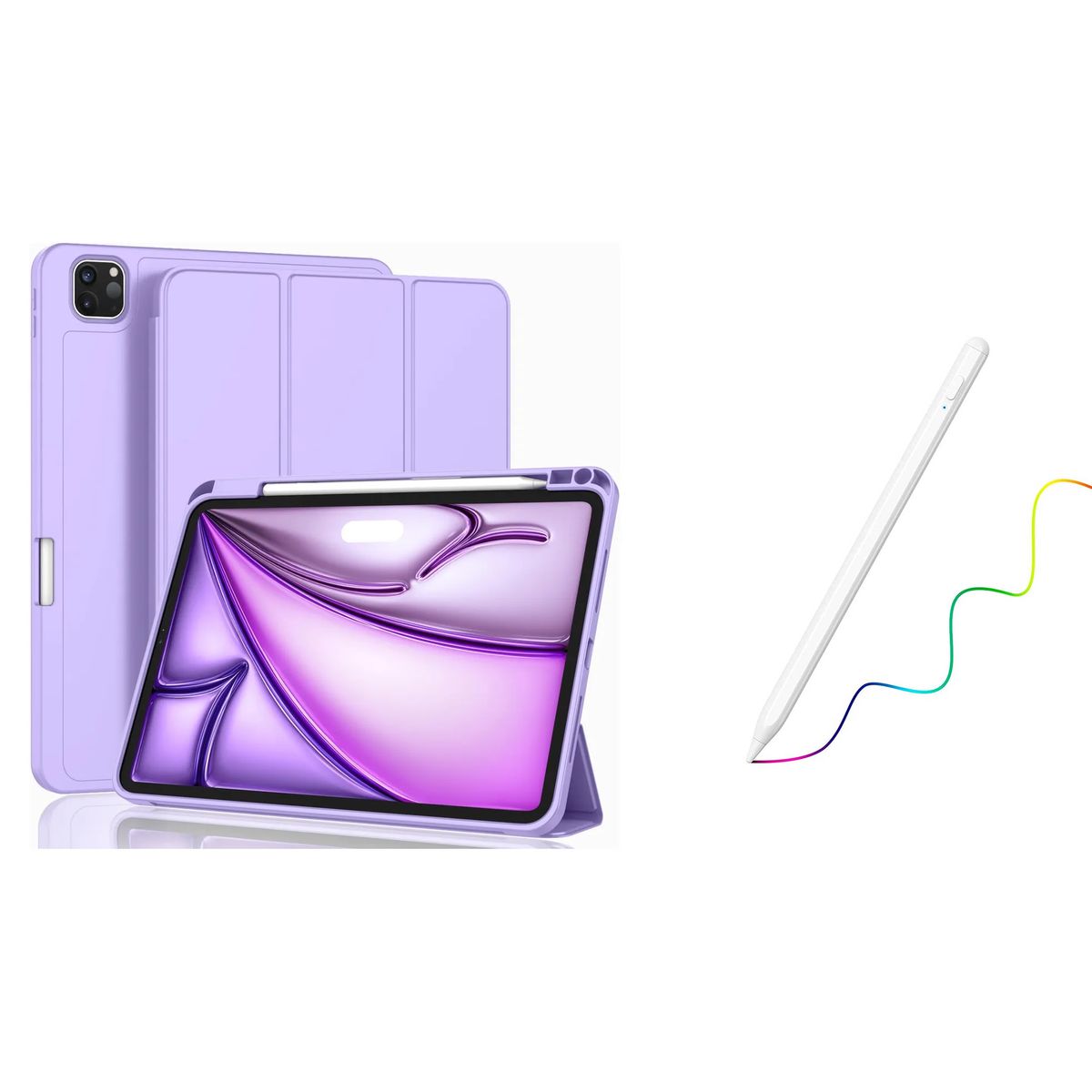 GENERICO - Funda Smart Case Protector Para iPad Air 11 m3 2025 + Lapiz lila