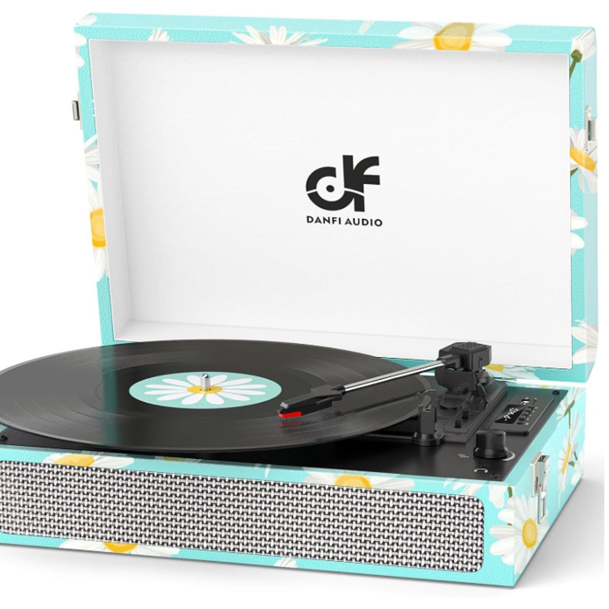 AMERICAN GENERICS - Tocadiscos portátil vintage de 3 velocidades y Bluetooth con altavoces integrados