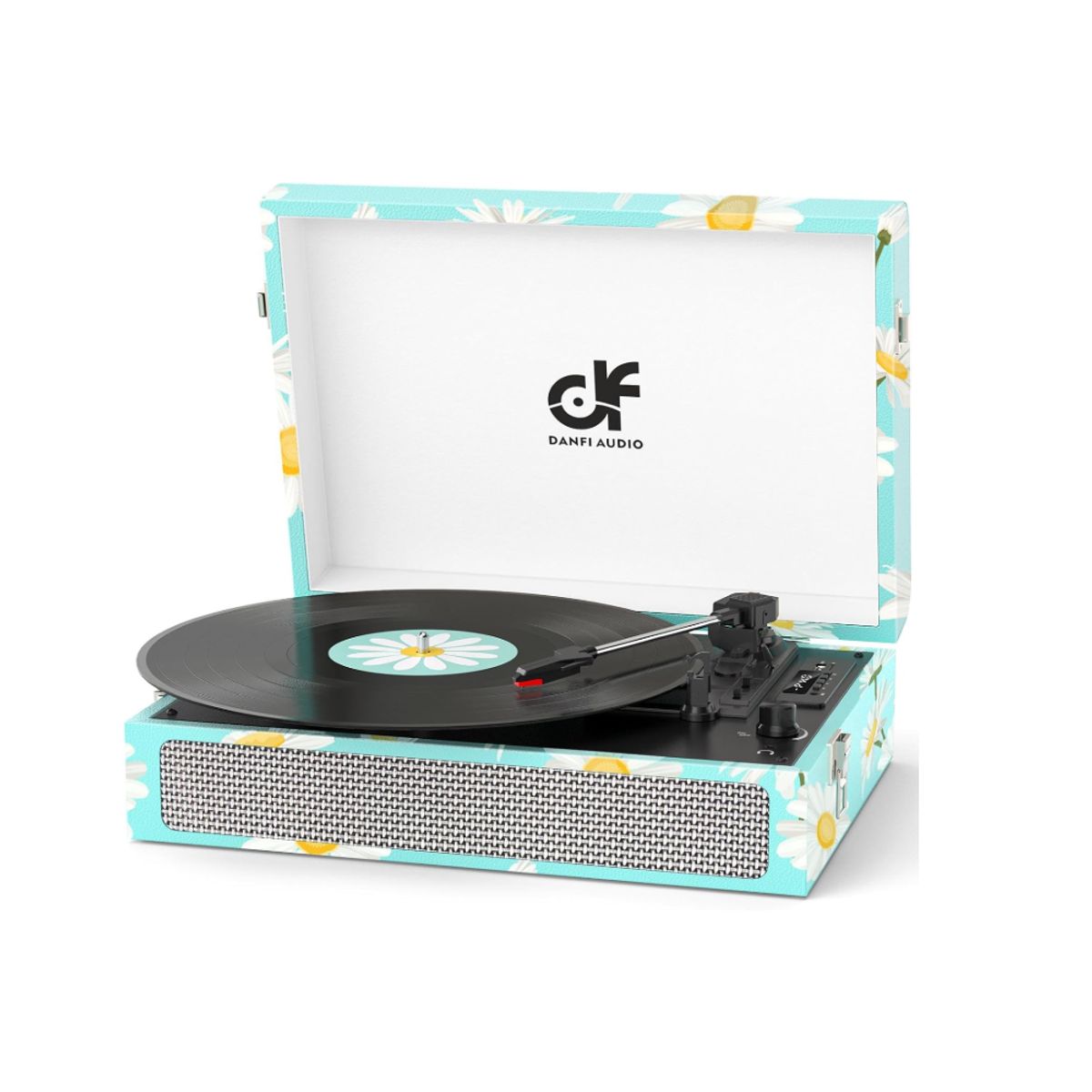 AMERICAN GENERICS - Tocadiscos portátil vintage de 3 velocidades y Bluetooth con altavoces integrados