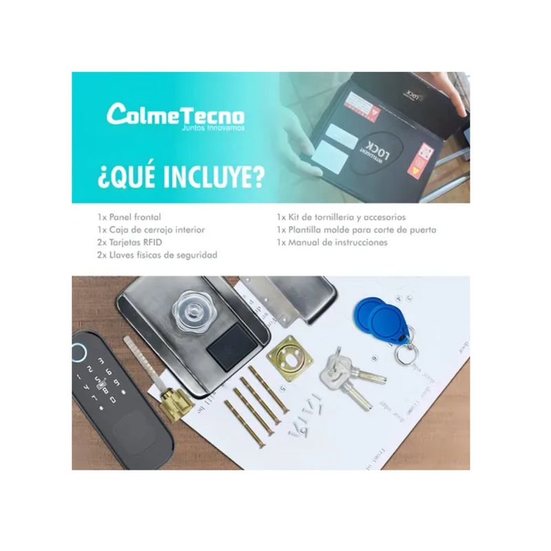 GENERICO - Cerradura Inteligente Tuya Smart Chapa Seguridad Táctil P01 color negro