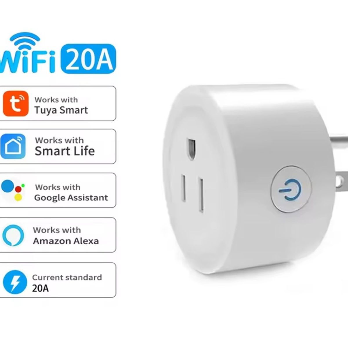 AMERICAN GENERICS - Set x4 Enchufes Inteligentes Wi-Fi Compatibles con Alexa y Google Home