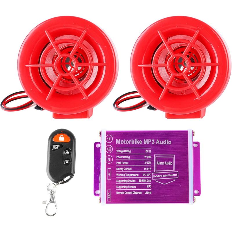 GENERICO - Sistema De Audio Mp3 Parlante Alarma Para Motocicleta 12v USB 10W