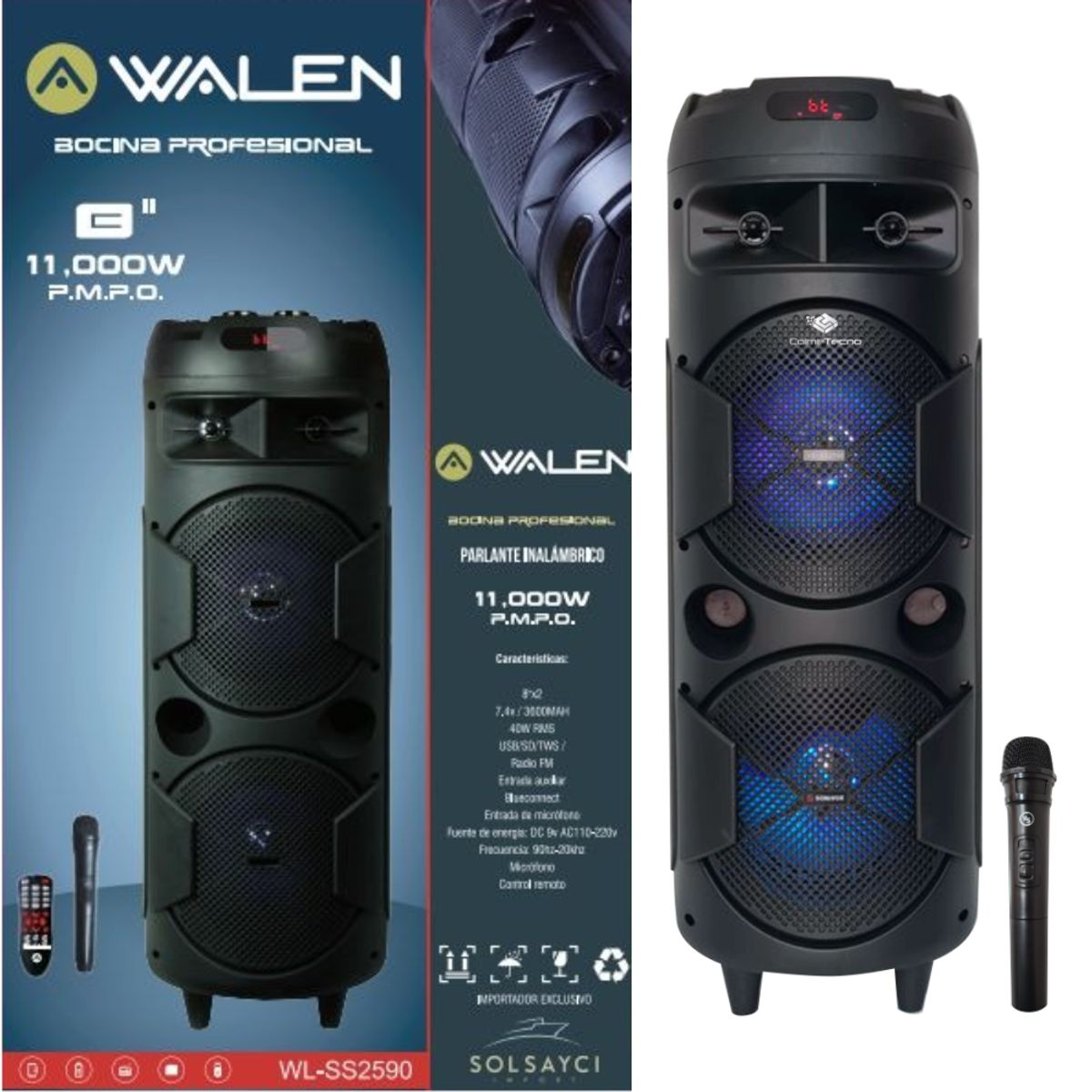 SONIVOX - Parlante Inalámbrico Torre De Sonido Bluetooth Sonivox VS-SS2590