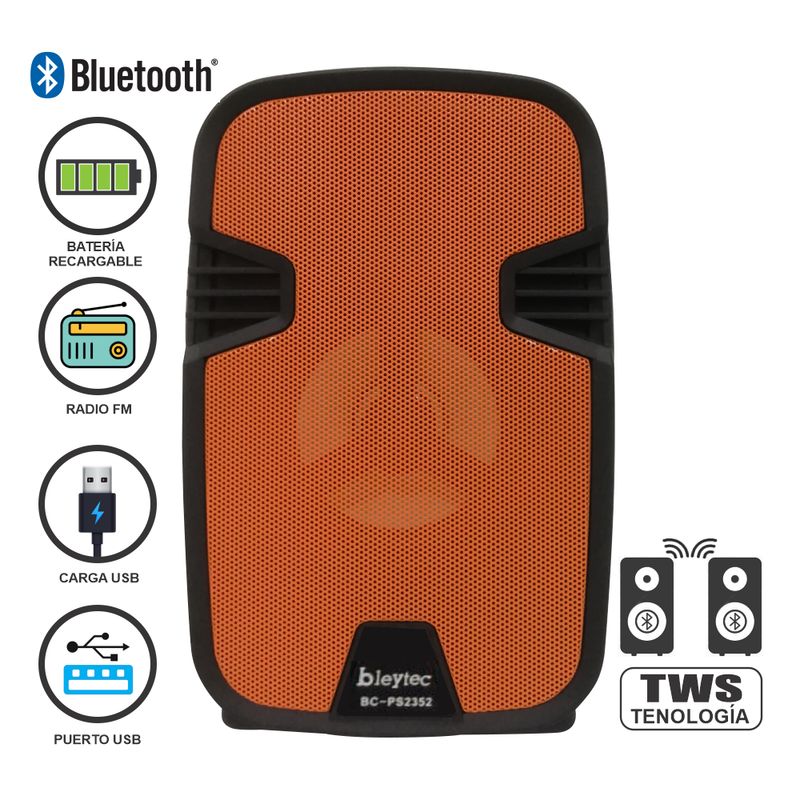 GENERICO - Parlante Portátil Recargable 3 Sonivox VS-PS2352BT Bluetooth TWS