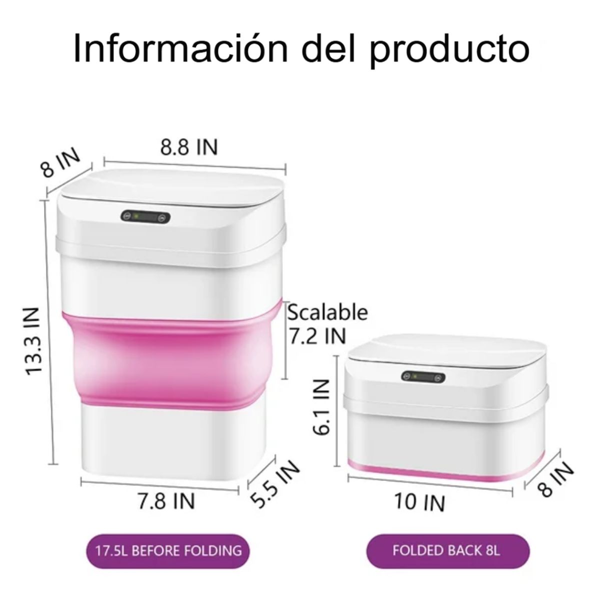 COLME TECHNOLOGY HOME - Papelera Inteligente Sensor de Movimiento Plegable