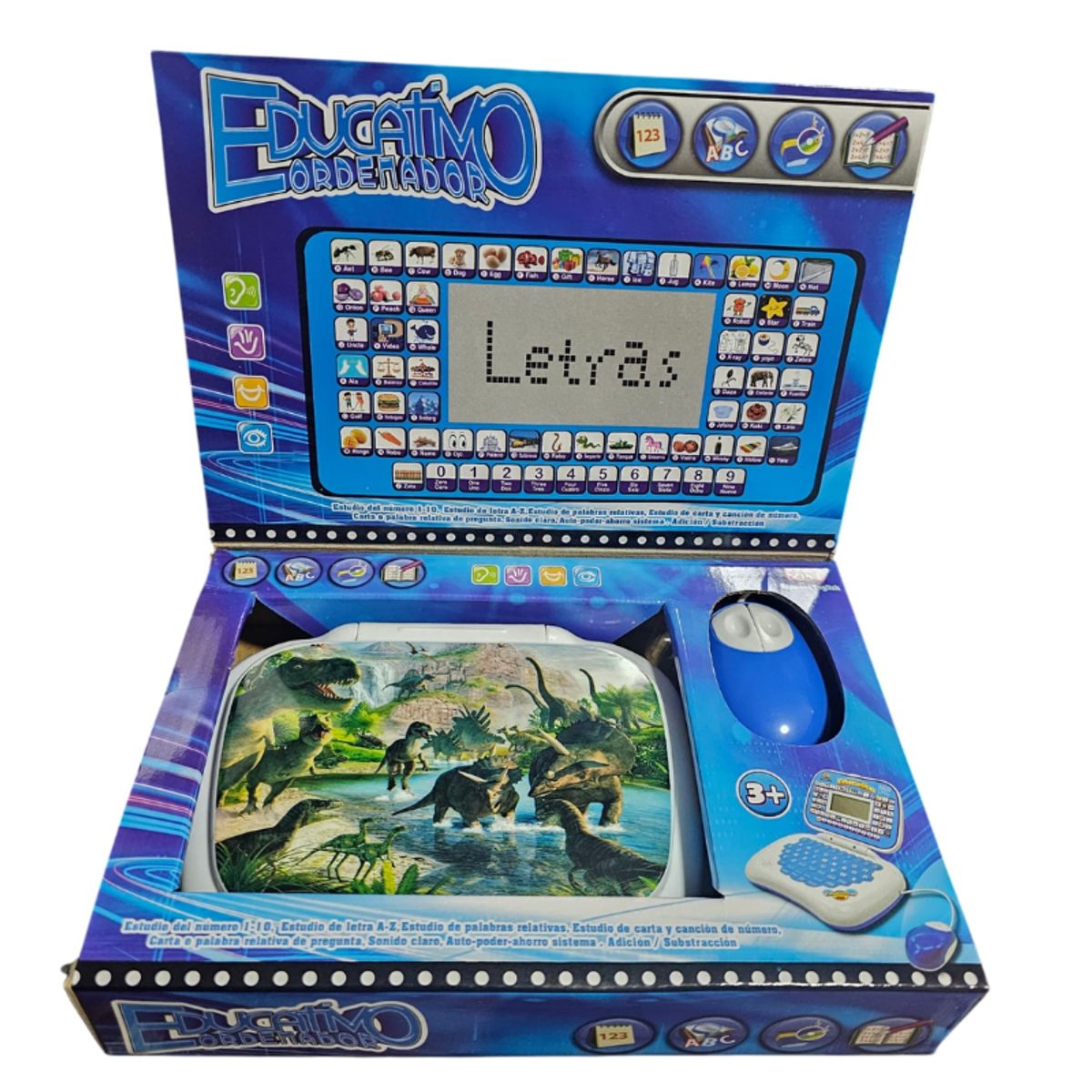 GENERICO - Mini computador didáctico Azul Español Inglés