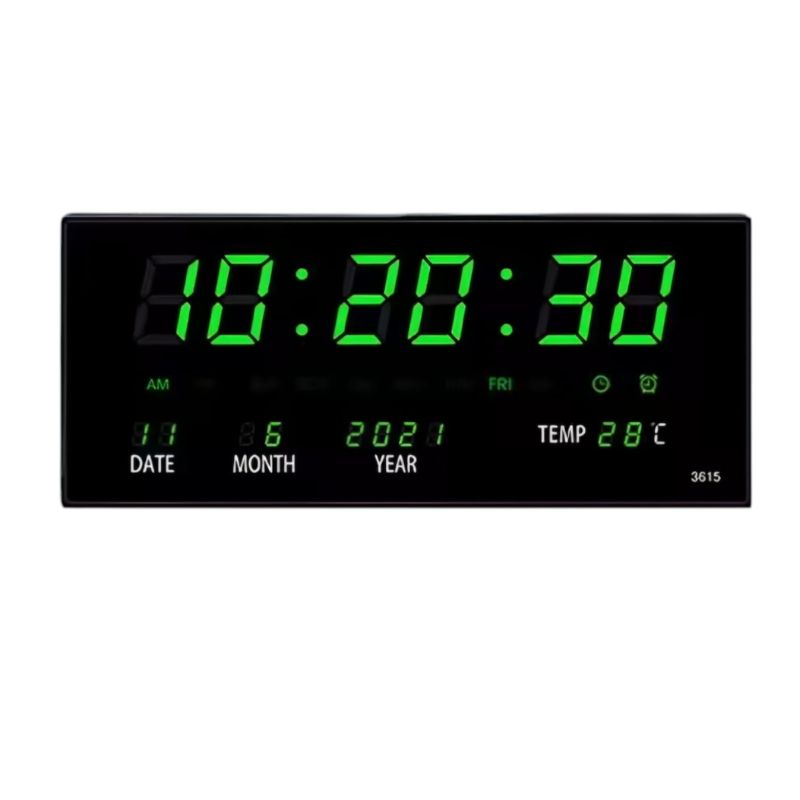 GENERICO - Reloj de pared reloj Digital verde 36cm LED