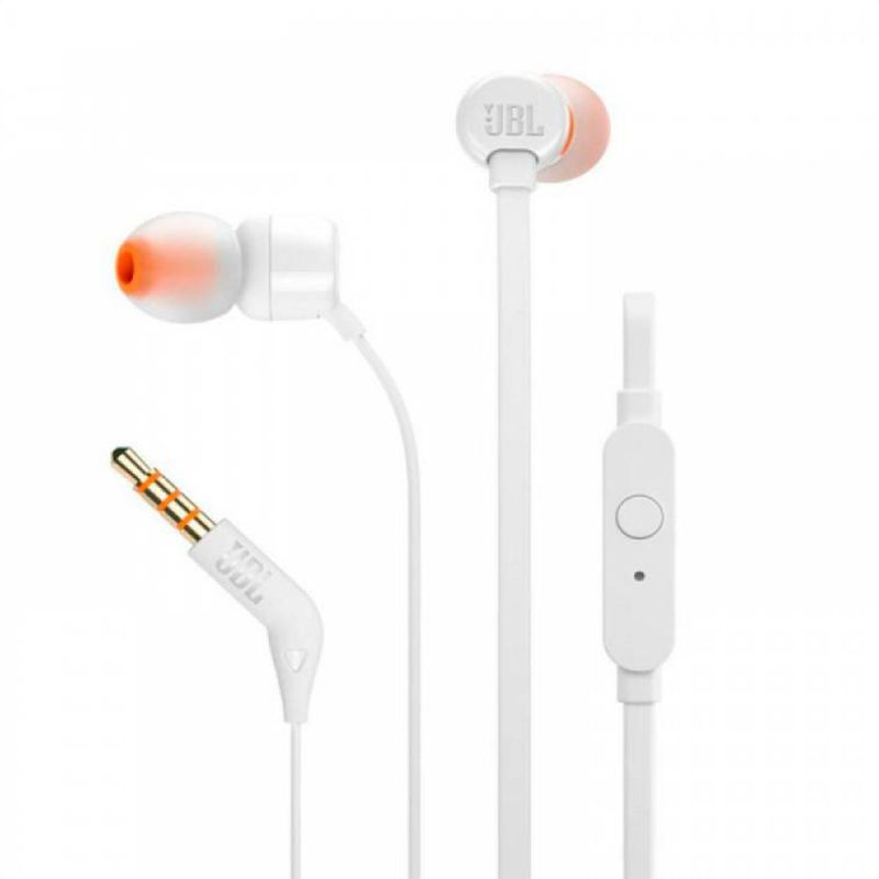JBL - Auriculares 3.5mm JBL Tune 110 Pure Bass, 100% Original, White