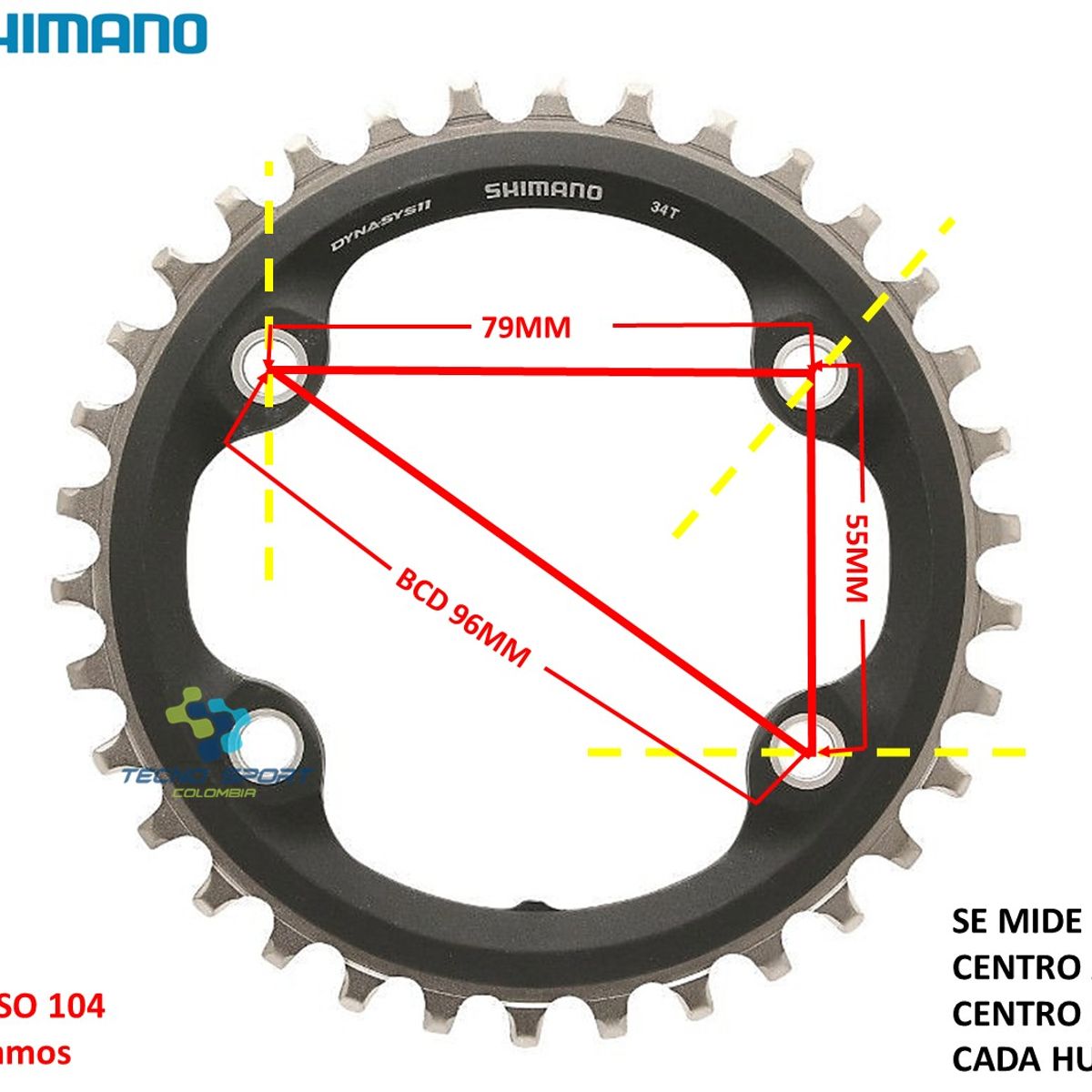 SHIMANO - Plato Coronilla Shimano Slx M7000 11 V Monoplato 34 Dientes