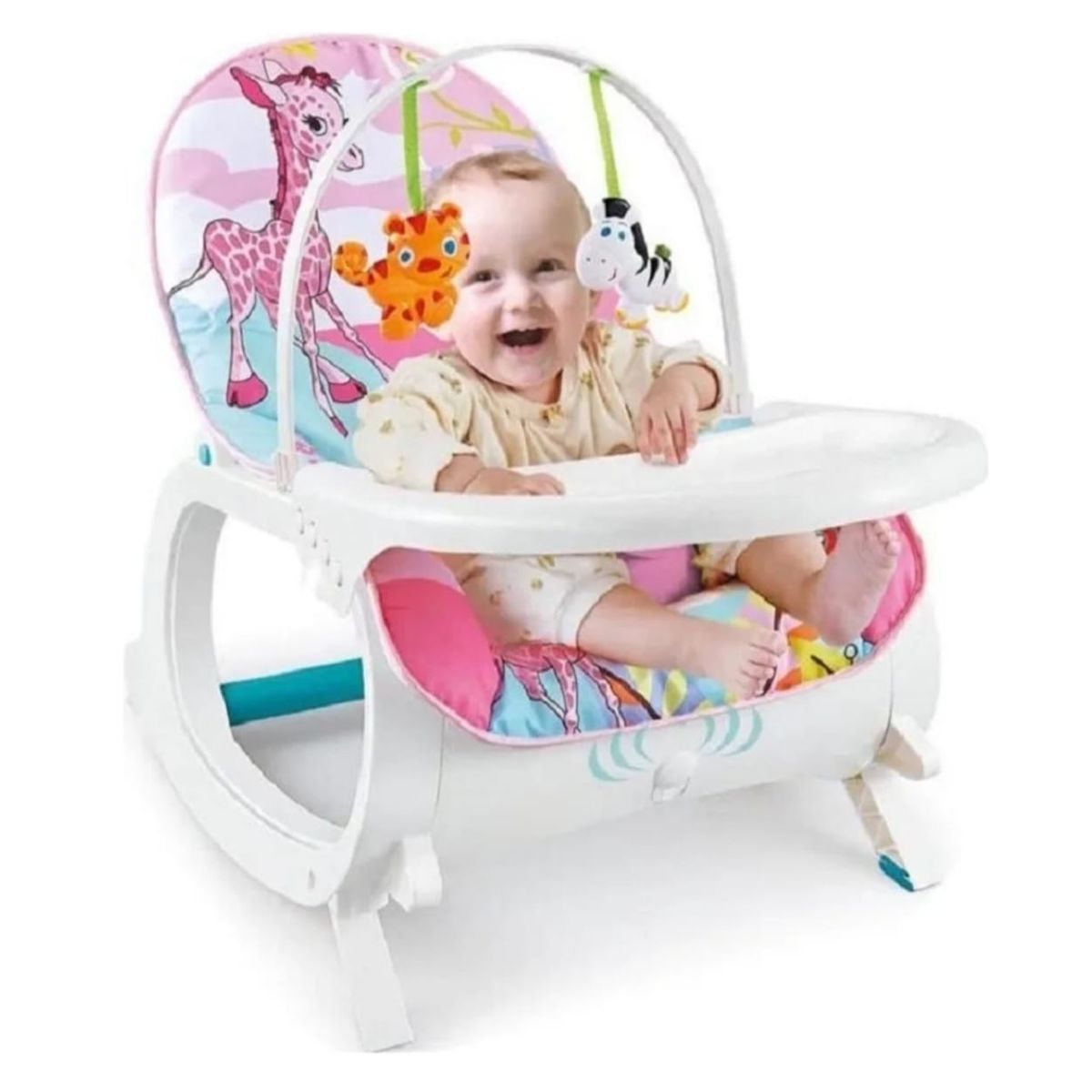 GENERICO - Silla mesedora vibradora y musical con bandeja para bebe