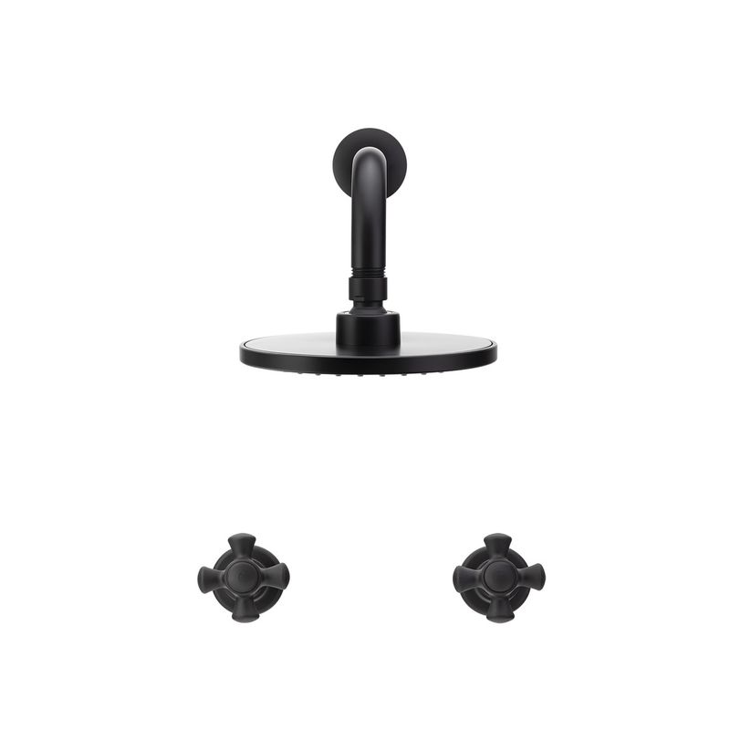 CORONA - Ducha Balta cruceta con regadera Koral mateblack 8 pulgadas