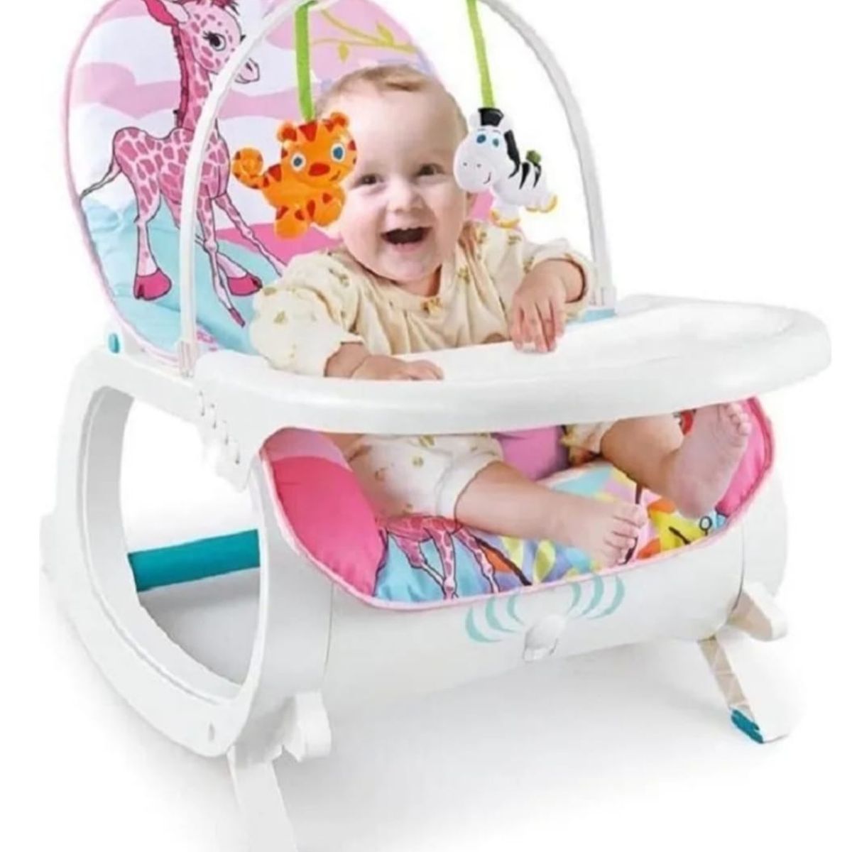 GENERICO - Silla Mesedora Vibradora y Musical Con Bandeja Para Bebe