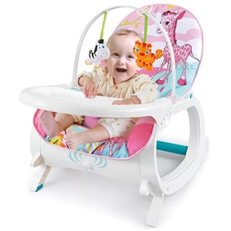 GENERICO - Silla Mesedora Vibradora y Musical Con Bandeja Para Bebe