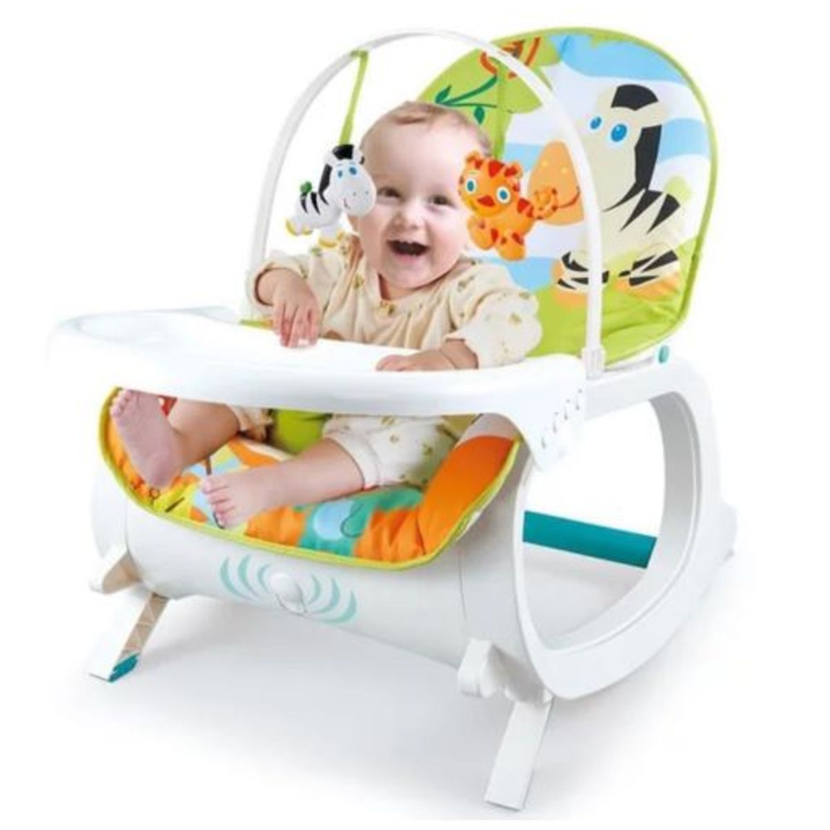 GENERICO - Silla Mesedora Vibradora y Musical Con Bandeja Para Bebe