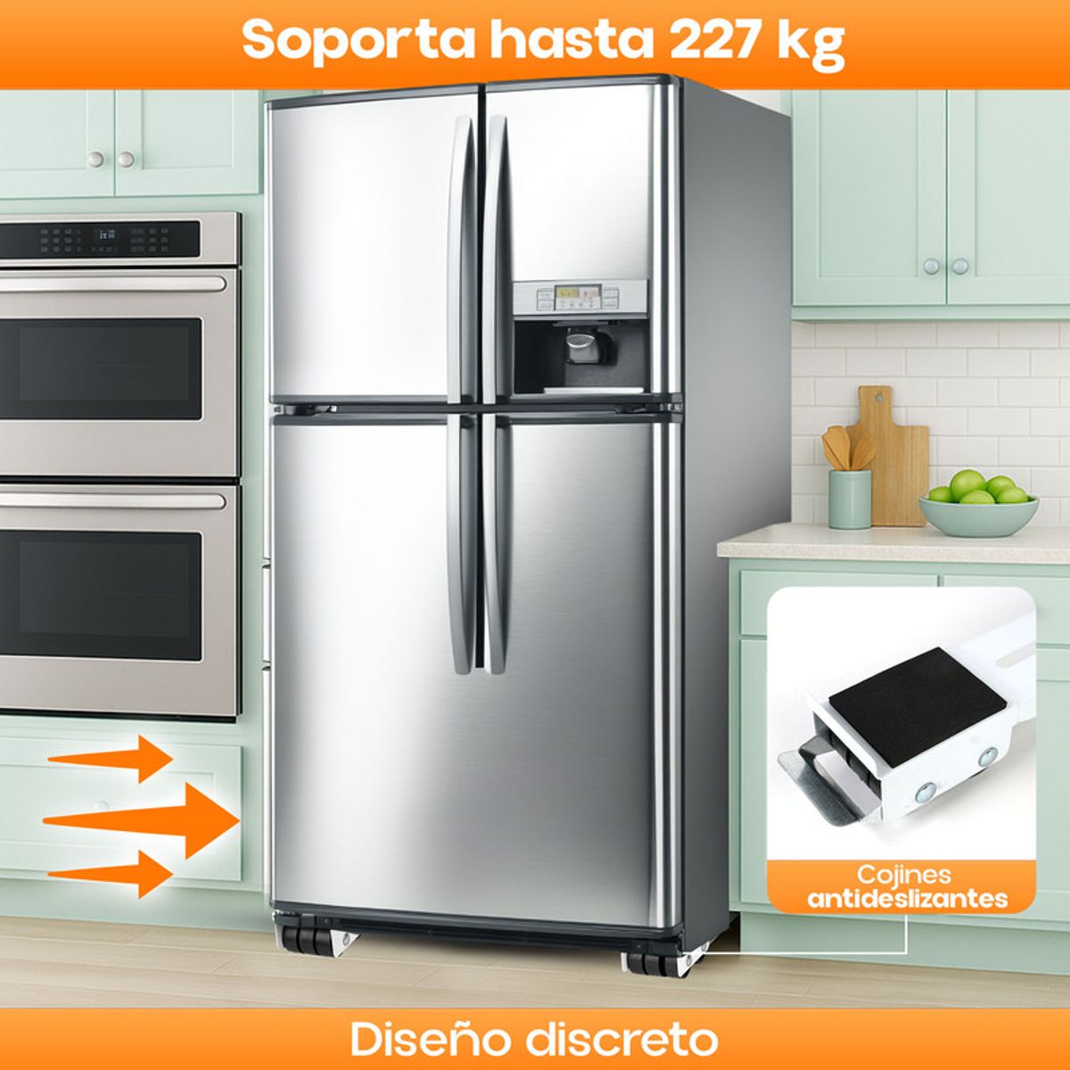 ENERGY PLUS - Soporte Rueda Ajustable para Lavadora Nevera Estufa Pesados