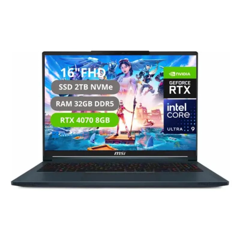 MSI - MSI STEALTH 16 AI STUDIO INTEL CORE ULTRA 9-185H RAM 32GB SSD 2TB RTX 4070 8GB