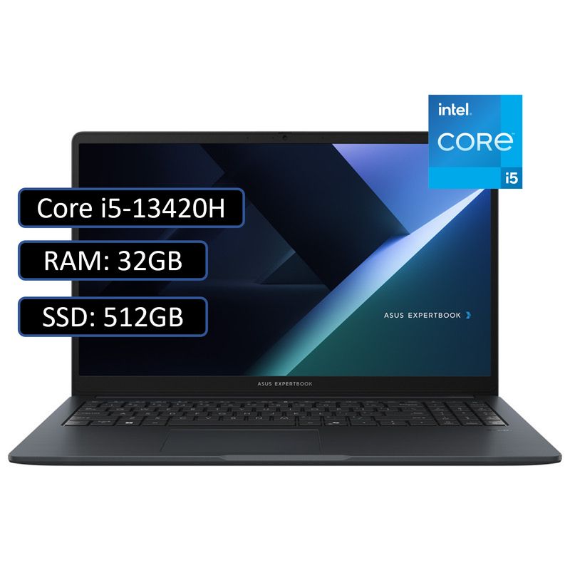 ASUS - PORTATIL ASUS EXPERTBOOK INTEL CORE I5-13420H RAM 32GB SSD 512GB WIN11 PRO