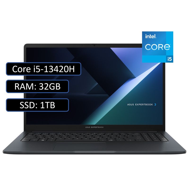 ASUS - PORTATIL ASUS EXPERTBOOK INTEL CORE I5-13420H RAM 32GB SSD 1TB WIN11 PRO