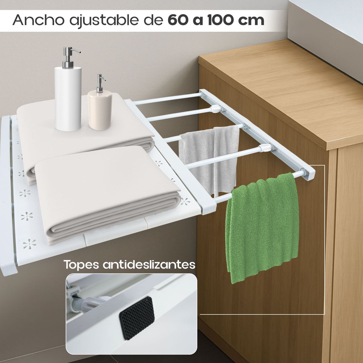 ENERGY PLUS - Estante Separador Expandible 100×42 cm Organizador de Ropa