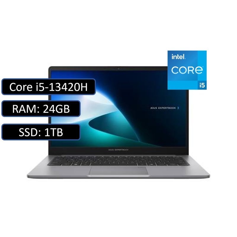 ASUS - PORTATIL ASUS EXPERTBOOK INTEL CORE I5-13420H RAM 24GB SSD 1TB WIN11 PRO