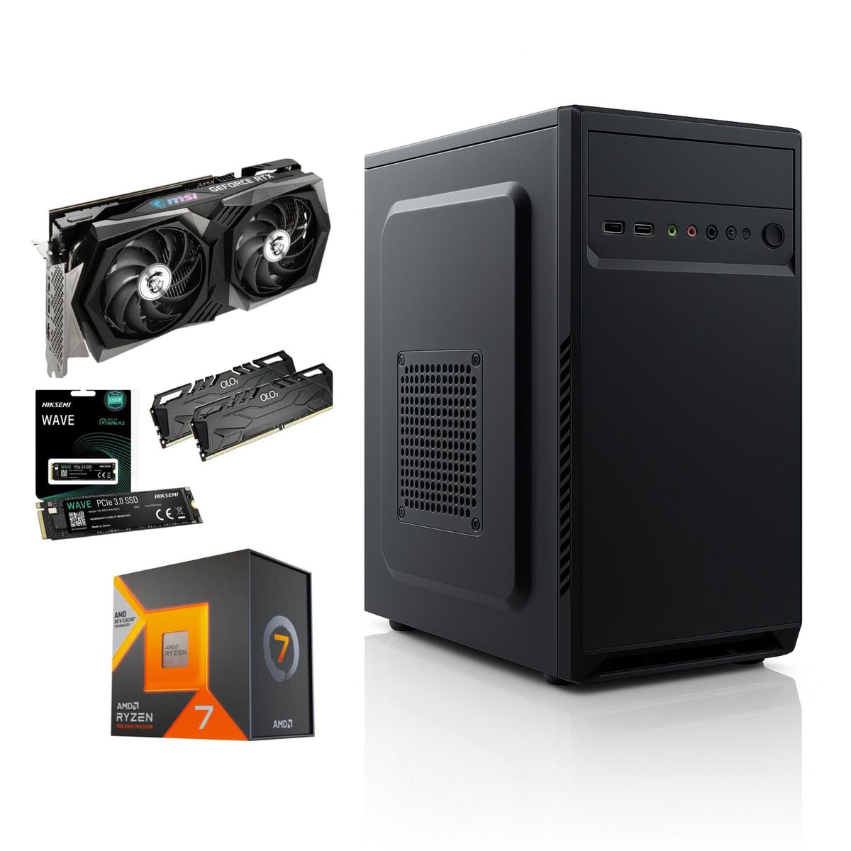 AMD - Pc Torre Gamer Cpu Ryzen 7 9700x 32gb 512 Ssd Rtx 5060 8gb Gama alta