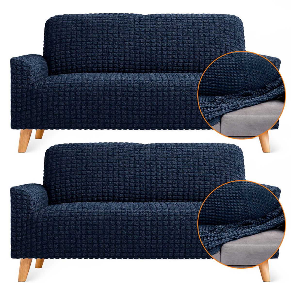 ENERGY PLUS - Set x2 Protector Sofá 2 Puestos Lavable Antimanchas Mascotas