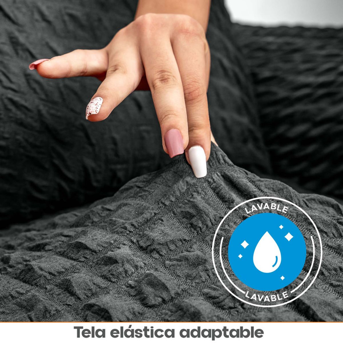 ENERGY PLUS - Protector Sofá 3 Puestos Tela Elástica Lavable Antimanchas
