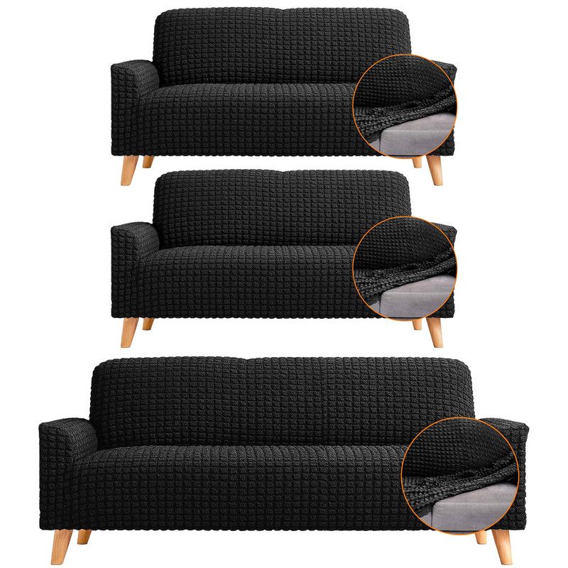 ENERGY PLUS - Set x3 Fundas Elásticas Sofá 2 Dos Puesto + 1 Tres Puestos