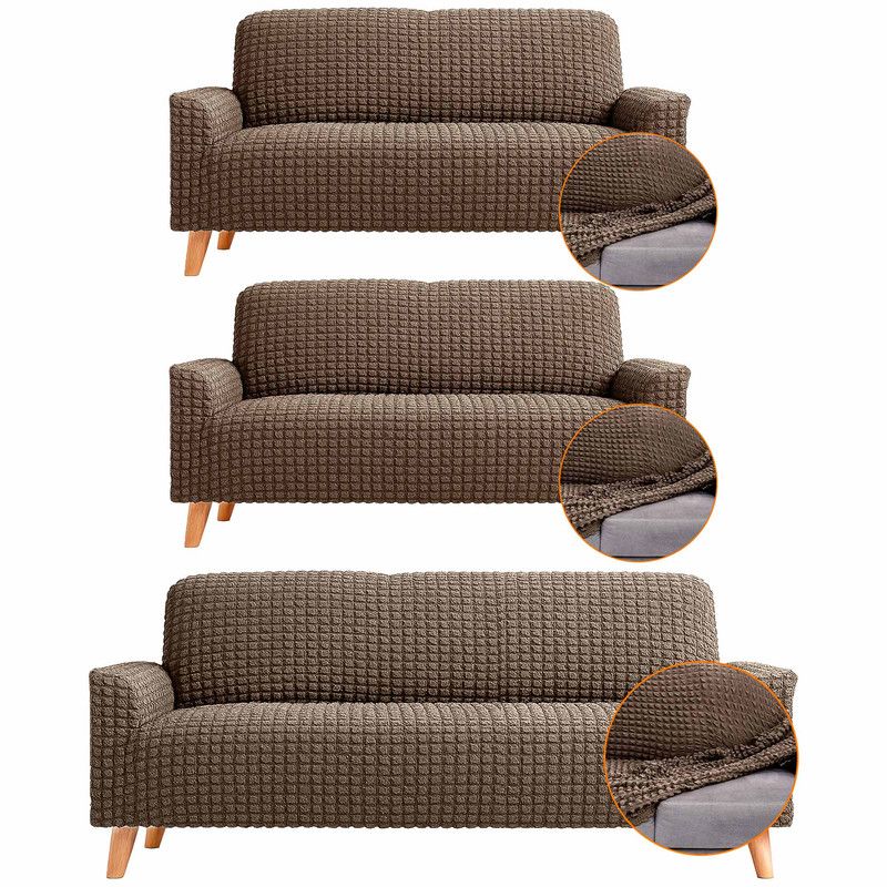 ENERGY PLUS - Set x3 Fundas Elásticas Sofá 2 Dos Puesto + 1 Tres Puestos